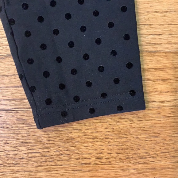 Loft Outlet Black Legging w/ Velvet Polkadot sz:S - Picture 3 of 7